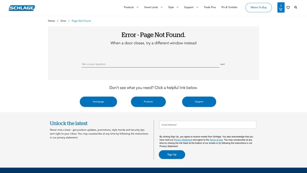 Screenshot of Schlage Commercial website